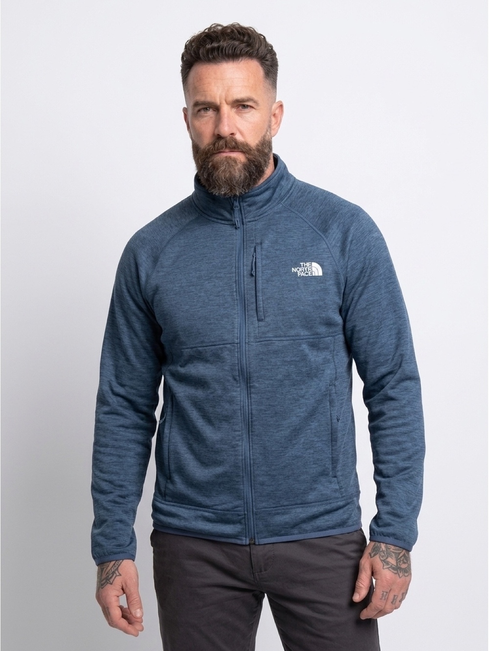The North Face Men's Full Zip Fleece Jacket Blue Size L